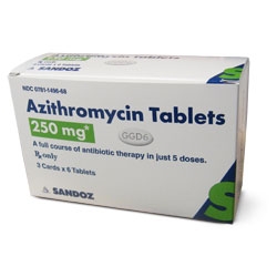 Azithromycin Tablets 250mg, 3x6 tablets/pack