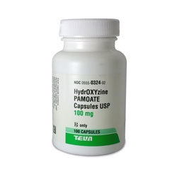 Hydroxyzine Pamoate Capsules 100mg, 100 capsules